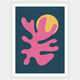 Abstract Shapes Botanical - Pink Blue Sticker